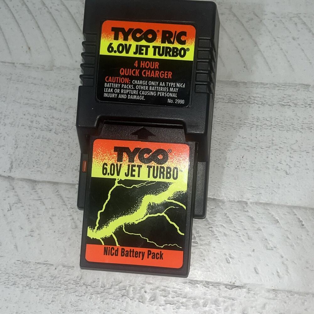 Vintage Tyco 6V Jet Turbo RC NiCd Battery Pack Charger Set Models 2989 2990